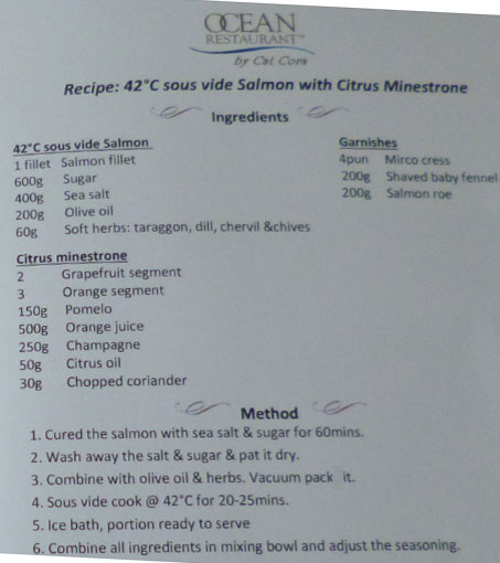 Recipe for 42C sous-vide Salmon