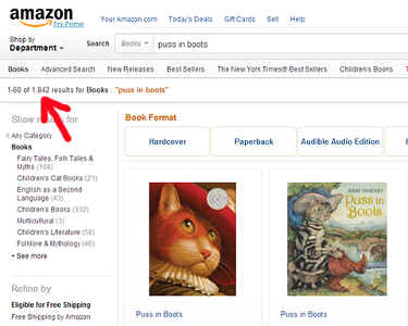 Puss in Boots books on Amazon
